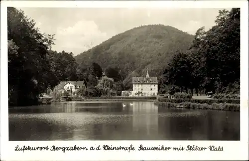 Ak Bad Bergzabern an der Weinstraße Pfalz, Stauweiher mit Pfälzer Wald