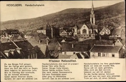 Lied Ak Handschuhsheim Heidelberg am Neckar, Teilansicht, H'heimer Nationallied