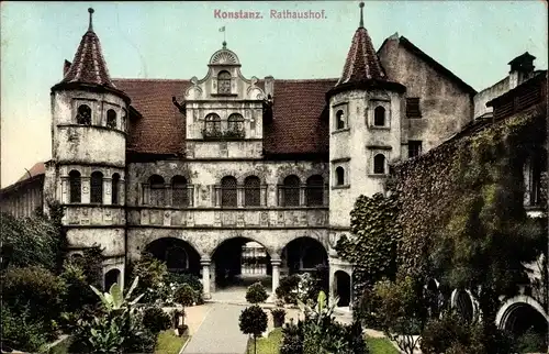 Ak Konstanz am Bodensee, Rathaushof