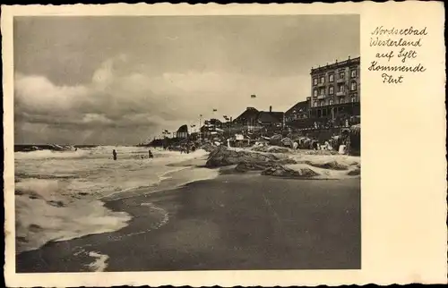 Ak Westerland auf Sylt, Kommende Flut