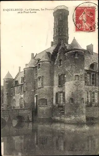 Ak Esquelbecq Nord, Château, les Douves et le Pont-Levis