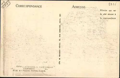 Ak Cambrai Nord, Rue et Porte Notre-Dame