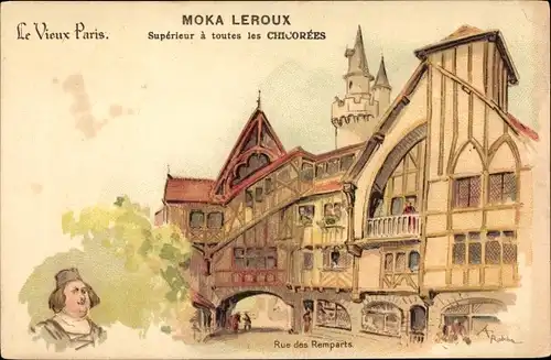 Künstler Litho Robida, Albert, Paris, Rue des Remparts