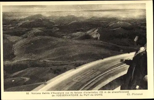 Ak Puy de Dôme, Volcans etains d'Auvergne vus du balcon d'orientation de l'Observatoire