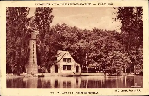 Ak Exposition Coloniale Internationale, Paris 1931, Pavillon de St. Pierre et Miquelon