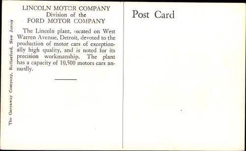 Ak Detroit Michigan, Lincoln Motor Company division of the Ford Motor Company, Fabrik, Gasbehälter