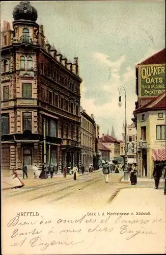 Ak Krefeld am Niederrhein, Blick in die Hochstraße v. Südwall