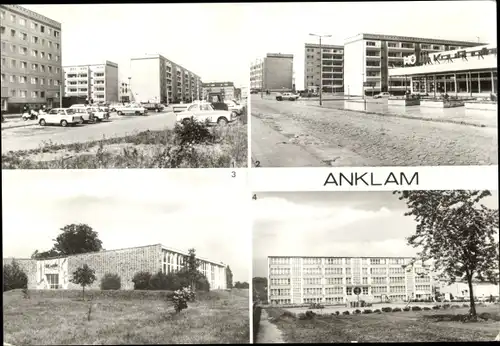 Ak Anklam in Mecklenburg Vorpommern, Neubaugebiet, Hallenschwimmbad, Wilhelm Pieck Oberschule
