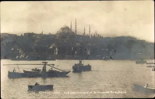 Ak Konstantinopel Istanbul Türkei, Vue panoramique et le mosquee Suleymanie