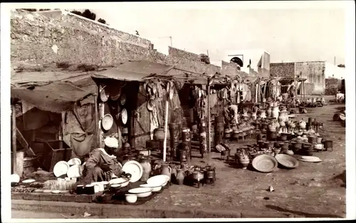 Ak Casablanca Marokko, Marche de poteries, Nouvelle Medina