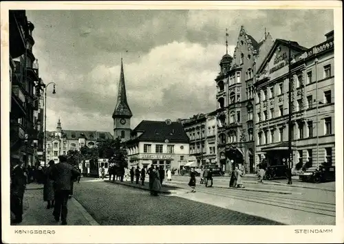 Ak Kaliningrad Königsberg Ostpreußen, Steindamm, Passanten