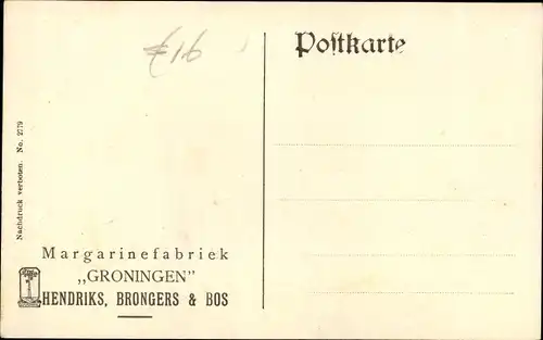 Ak Husum in Nordfriesland, Bahnhof, Reklame Margarinefabriek Groningen, Hendriks Brongers & Bos