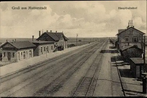 Ak Mutterstadt in der Pfalz, Hauptbahnhof, Gleise