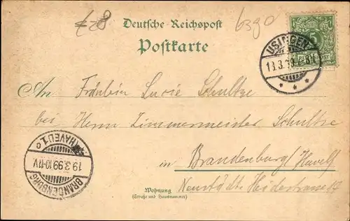 Litho Usingen im Taunus Hessen, Gesamtansicht, Lehrerseminar, Bahnhof, Kaiserl. Postamt, Landratsamt