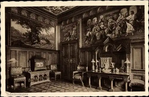 Ak Hohenschwangau Schwangau im Ostallgäu, Schloss Neuschwanstein, Toilettezimmer