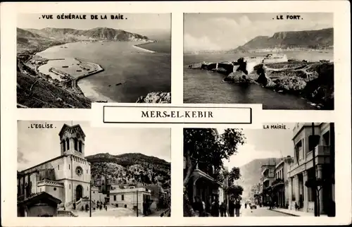 Ak Mers El Kebir Algerien, Le Port, L'Eglise, La Mairie