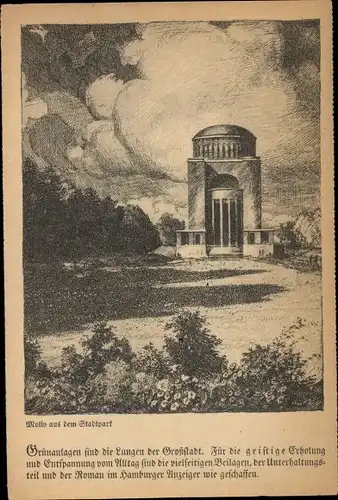 Künstler Ak Hamburg, Motiv aus dem Stadtpark