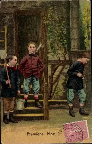 Ak Rauchende Jungen, Premiere Pipe