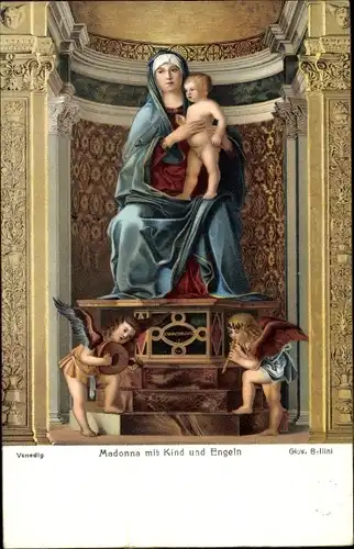 Künstler Ak Bellini, Madonna mit Kind und Engeln