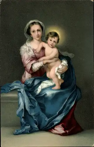 Künstler Ak Murillo, Madonna und Kind