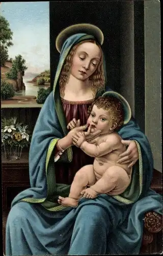 Künstler Ak Credi, Lorenzo di, Madonna mit Kind