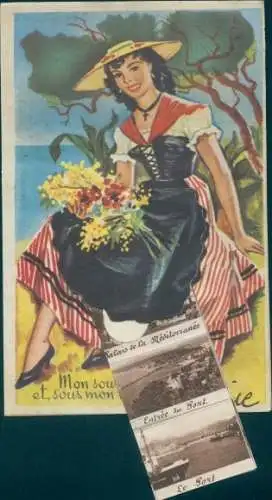 Leporello Ak Nice Nizza Alpes Maritimes, Blumen, Hafen, Promenade