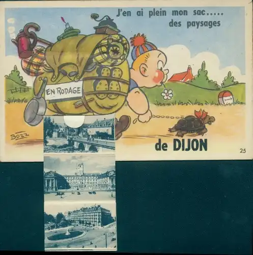 Leporello Ak Dijon Côte d'Or, Teilansichten, Gebäude