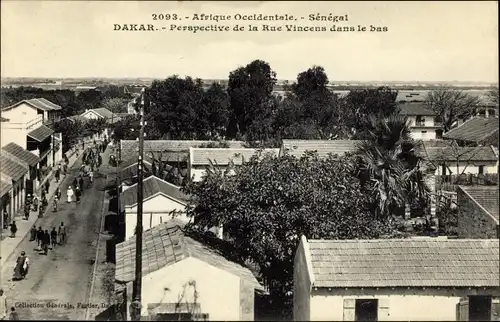 Ak Dakar Senegal, Perspective de la Rue Vincens dans le bas