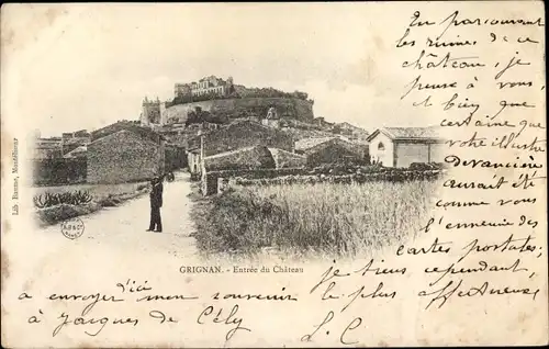 Ak Grignan Drôme, Entree du Chateau