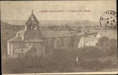 Ak La Baume de Transit Drôme, L'Eglise XII siecle