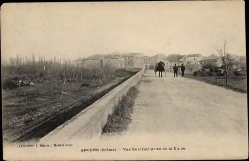 Ak Ancone Drôme, Vue Generale prise de la Digue