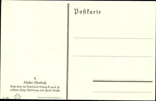 Künstler Ak Brosig F., Eberbach Eltville, Kloster, Hof