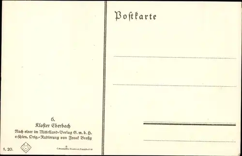 Künstler Ak Brosig F., Eberbach Eltville, Kloster