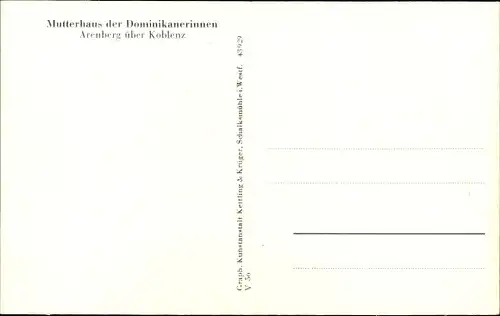 Ak Arenberg Koblenz am Rhein, Mutterhaus der Dominikanerinnen, Fliegeraufnahme