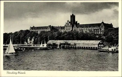 Ak Mürwik Flensburg in Schleswig Holstein, Marineschule, Segelboot