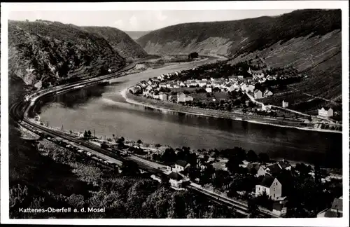 Ak Kattenes Löf an der Mosel, Panorama vom Ort, Oberfell