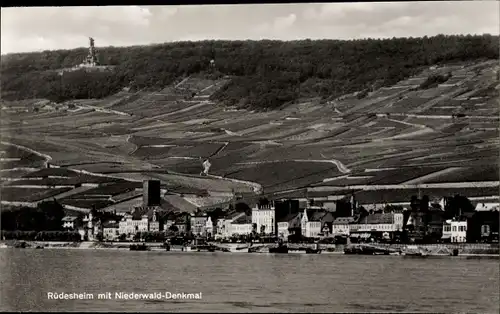 Ak Rüdesheim am Rhein, Niederwald Nationaldenkmal, Gesamtansicht