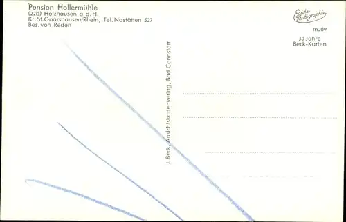 Ak Holzhausen an der Haide im Taunus, Pension Hollermühle