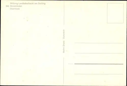 Ak Holzminden an der Weser, Stiftung Landschulheim am Solling, Oberhaus