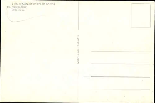 Ak Holzminden an der Weser, Stiftung Landschulheim am Solling, Unterhaus