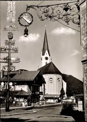 Ak Schliersee in Oberbayern, Dorfmotiv mit Kirche