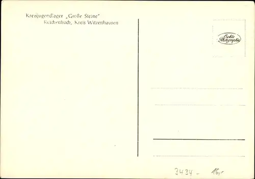 Ak Reichenbach Hessisch Lichtenau in Hessen, Kreisjugendlager "Große Steine"