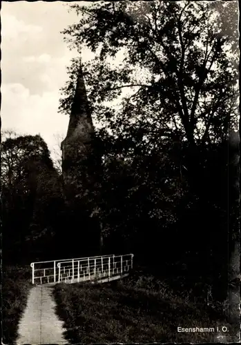 Ak Esenshamm Nordenham Wesermarsch, Brücke, Kirche