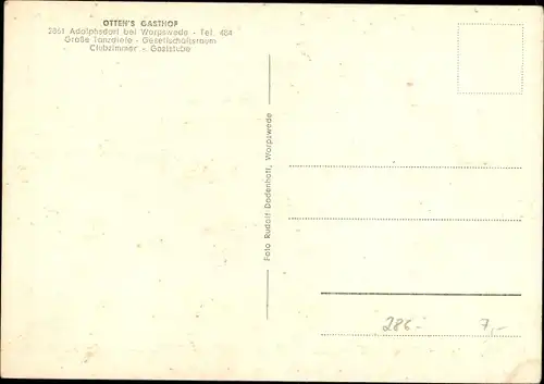 Ak Adolphsdorf Grasberg, Ottens Gasthof, Inneres
