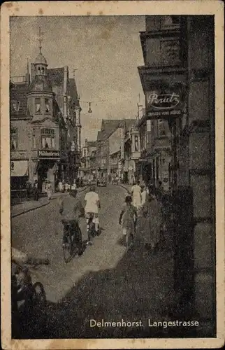 Ak Delmenhorst in Oldenburg, Lange Straße, Passanten