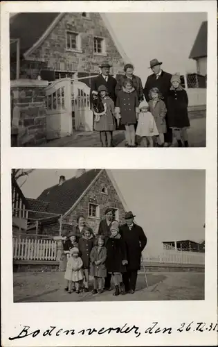 Foto Ak Bodenwerder an der Weser, Familie vor einem Haus