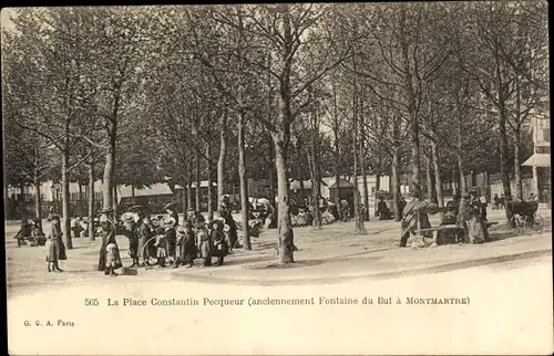 Ak Paris XVIII. Arrondissement Buttes-Montmartre, La Place Constantin Pecqueur