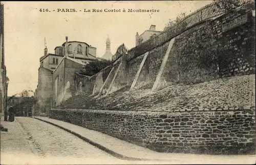 Ak Paris XVIII. Arrondissement Buttes-Montmartre, La Rue Cortot