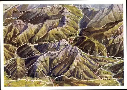 Ak Bayrischzell im Mangfallgebirge Oberbayern, Wendelstein, IRO Panorama, Gebirge