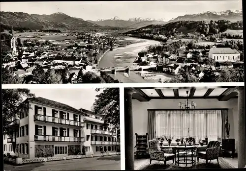 Ak Bad Tölz in Oberbayern, Alpen Sanatorium, Hausansichten, Panorama